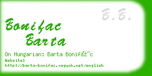 bonifac barta business card